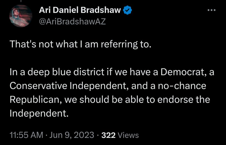 EXCLUSIVE: Ari Bradshaw AZ House District 2 Republican Candidate Supporting Independents Against Republicans