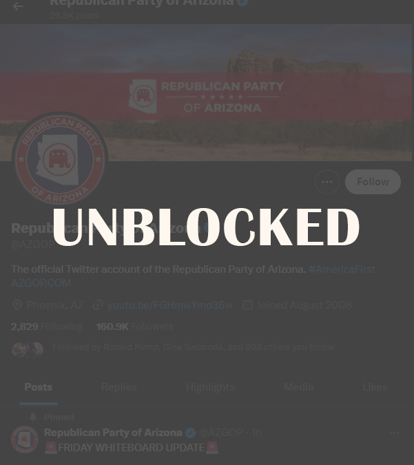 AZGOP Begins Unblocking After Named in $10 Million Class Action Social Media Lawsuit