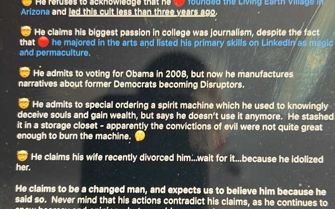 Snake Oil Propaganda Fraud Scott McMahan of Bigger Truth Has Dark Cult-Filled & Dishonest Past